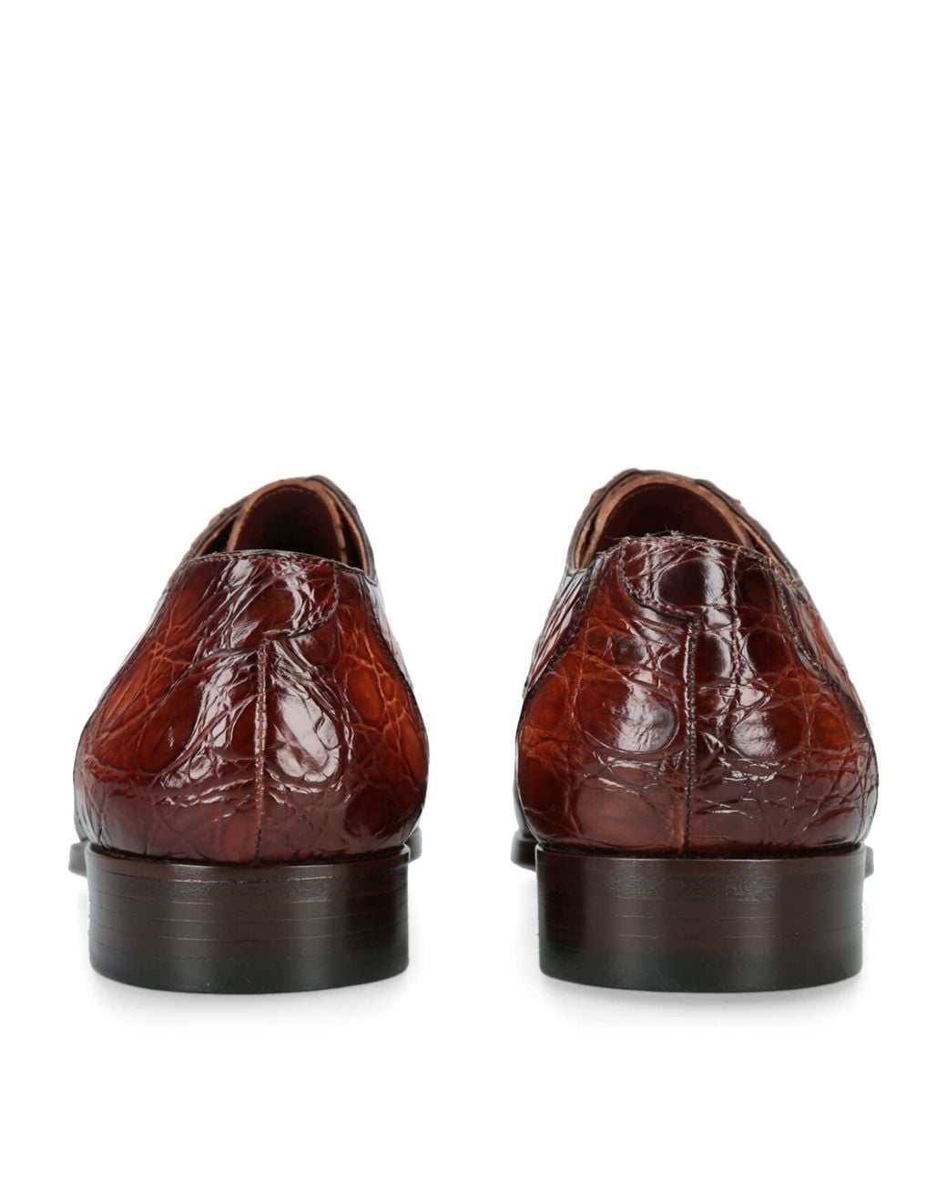 Magnanni Shoes Brown Crocodile Leather Oxford Shoes for men