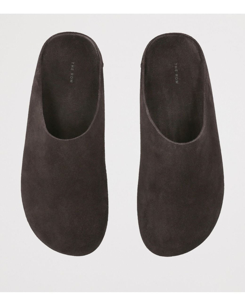 The Row Brown Hudson Suede Slides