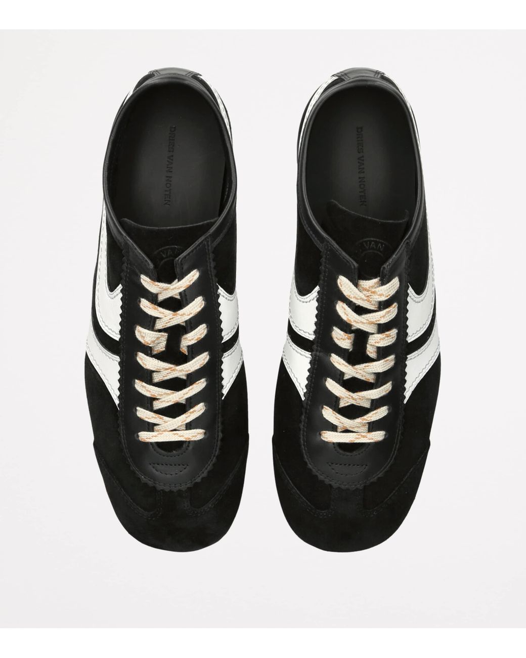 Dries Van Noten Black Suede Low-Top Sneakers for men