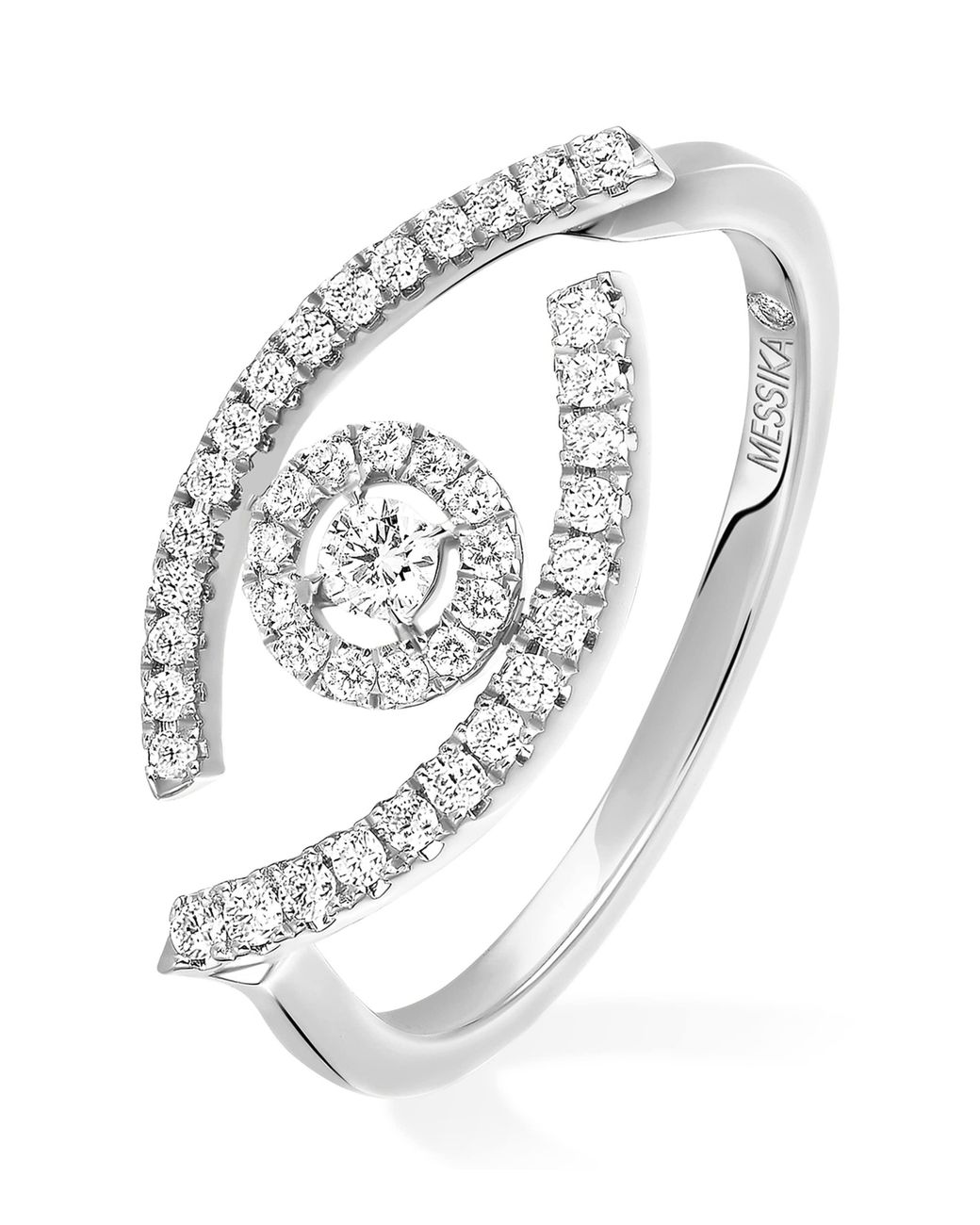 Messika White Lucky Eye And Diamond Pavé Ring