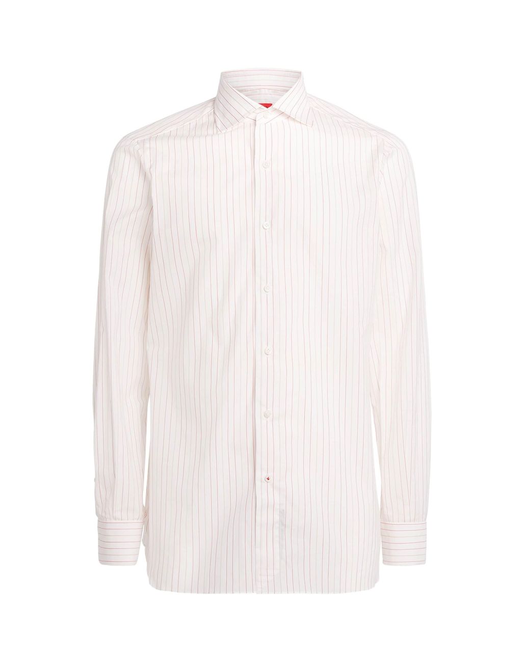 Isaia White Cotton Stripe Mix Shirt for men