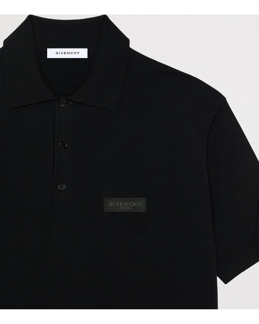 Givenchy Black Cotton Couture Seam Polo Shirt for men