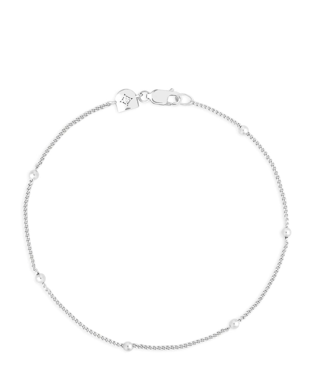 Astrid & Miyu Metallic Sterling Essential Beaded Chain Bracelet