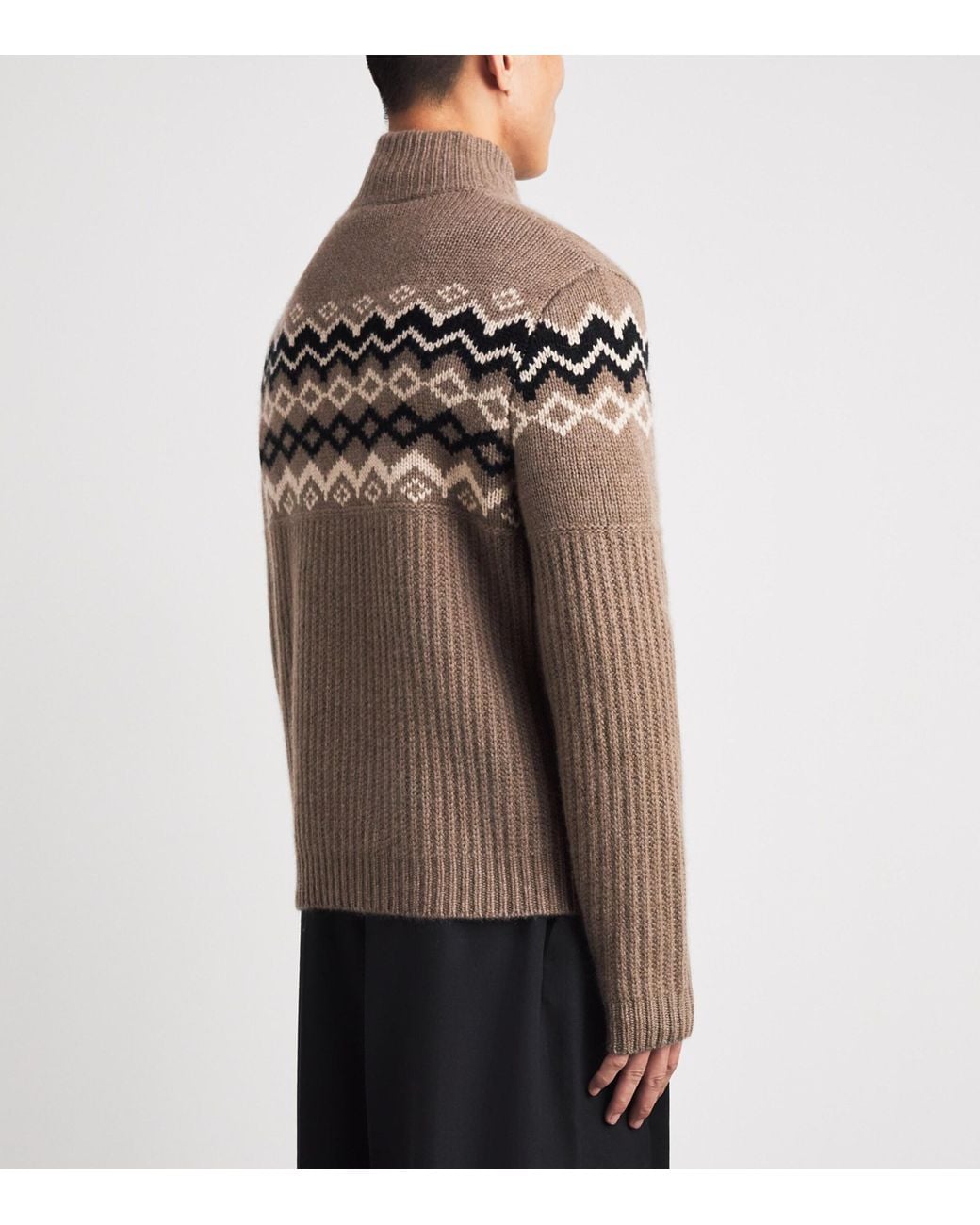 Bogner Brown Cashmere Quarter-Zip Ludi Sweater for men