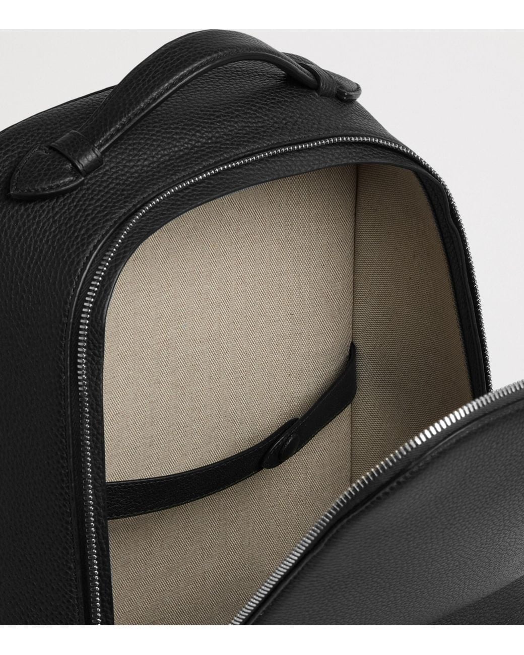 Dunhill Black Leather Bourdon 32 Backpack for men