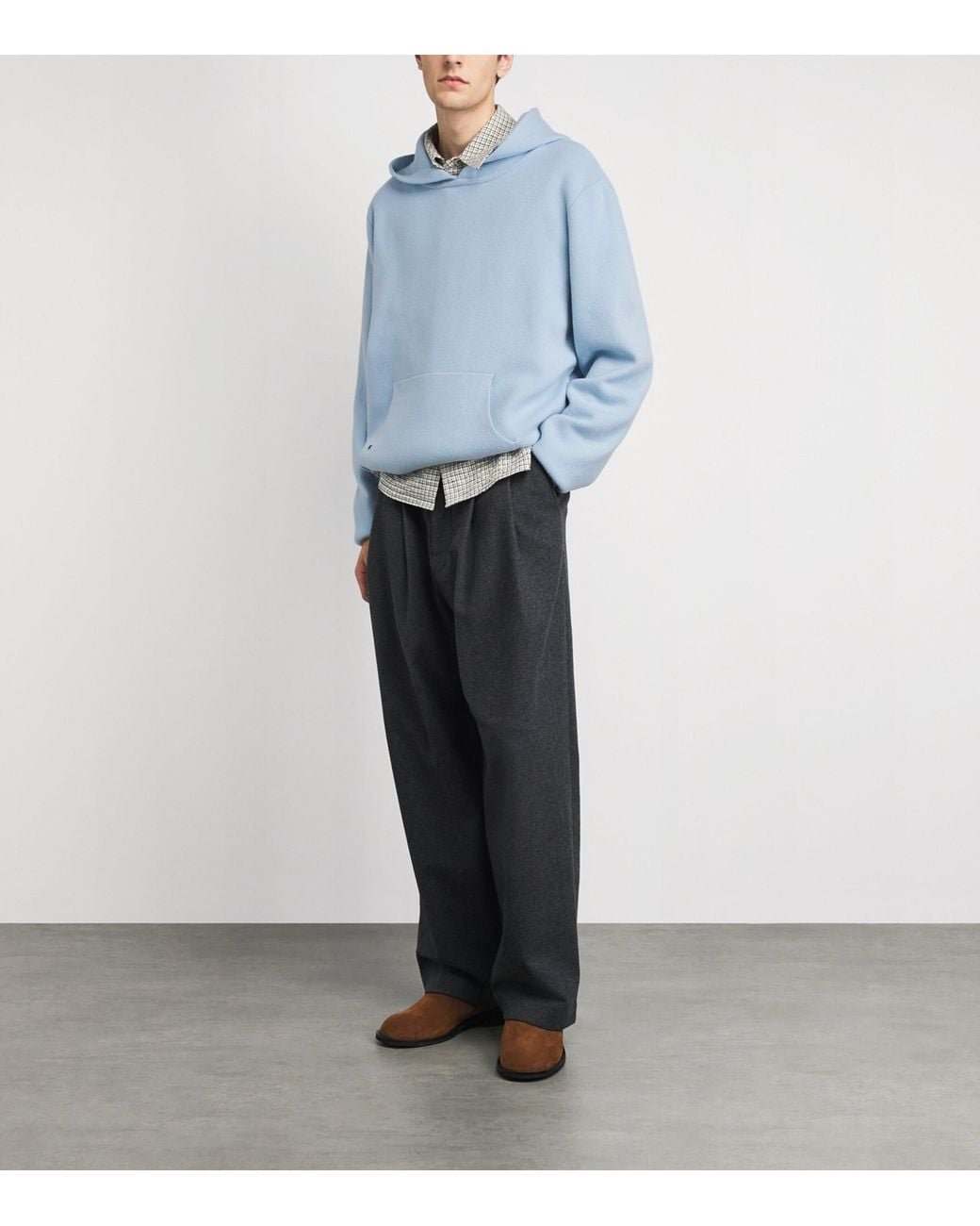 God's True Cashmere Blue Cashmere Hoodie for men