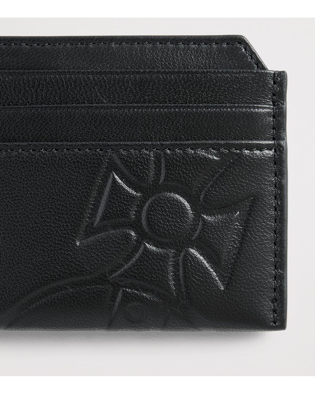 Vivienne Westwood Black Leather Orb Card Holder for men