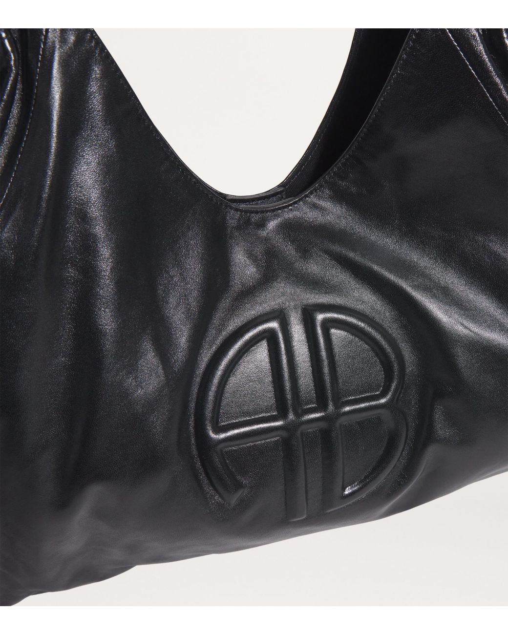 Anine Bing Black Leather Kate Tote Bag