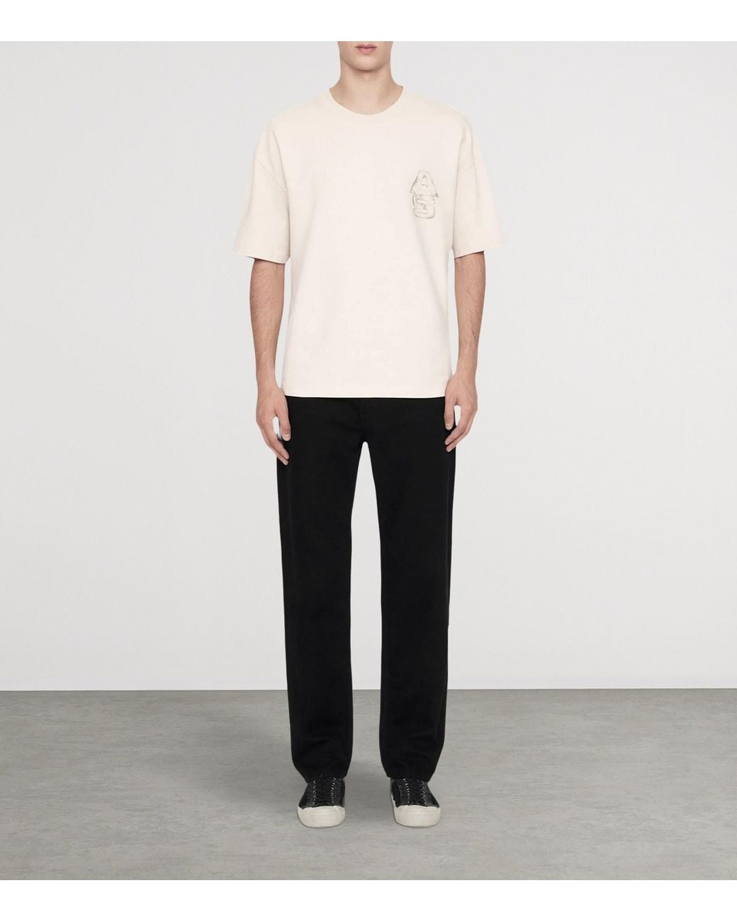 AllSaints White Organic Cotton Roller T-Shirt for men