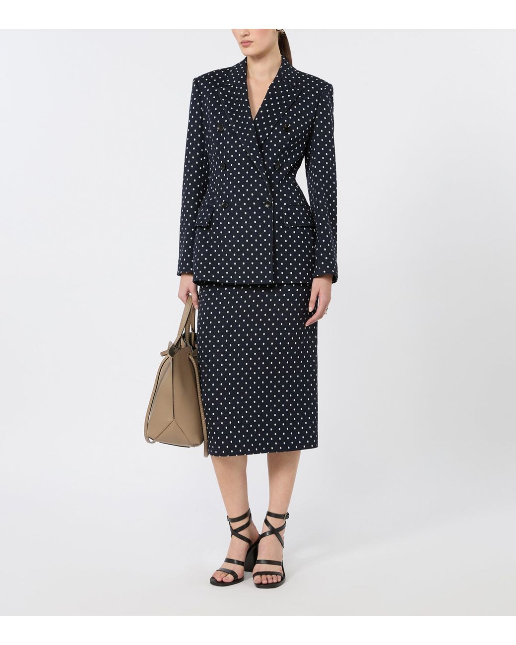 Max Mara Blue Polka Dot Blazer