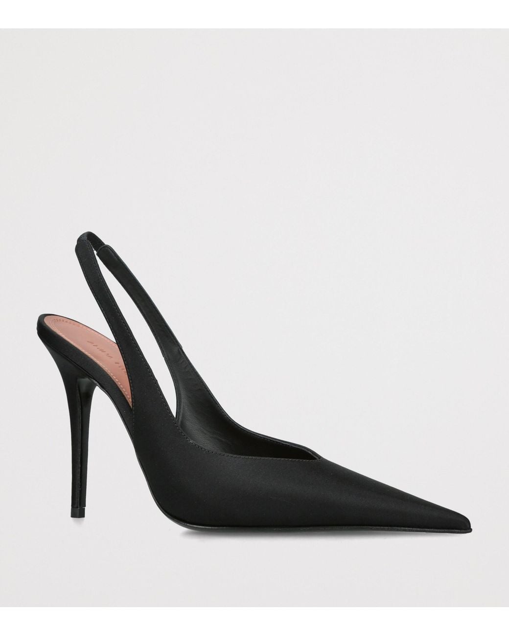 AMINA MUADDI Black Satin Anok Slingback Pumps 105