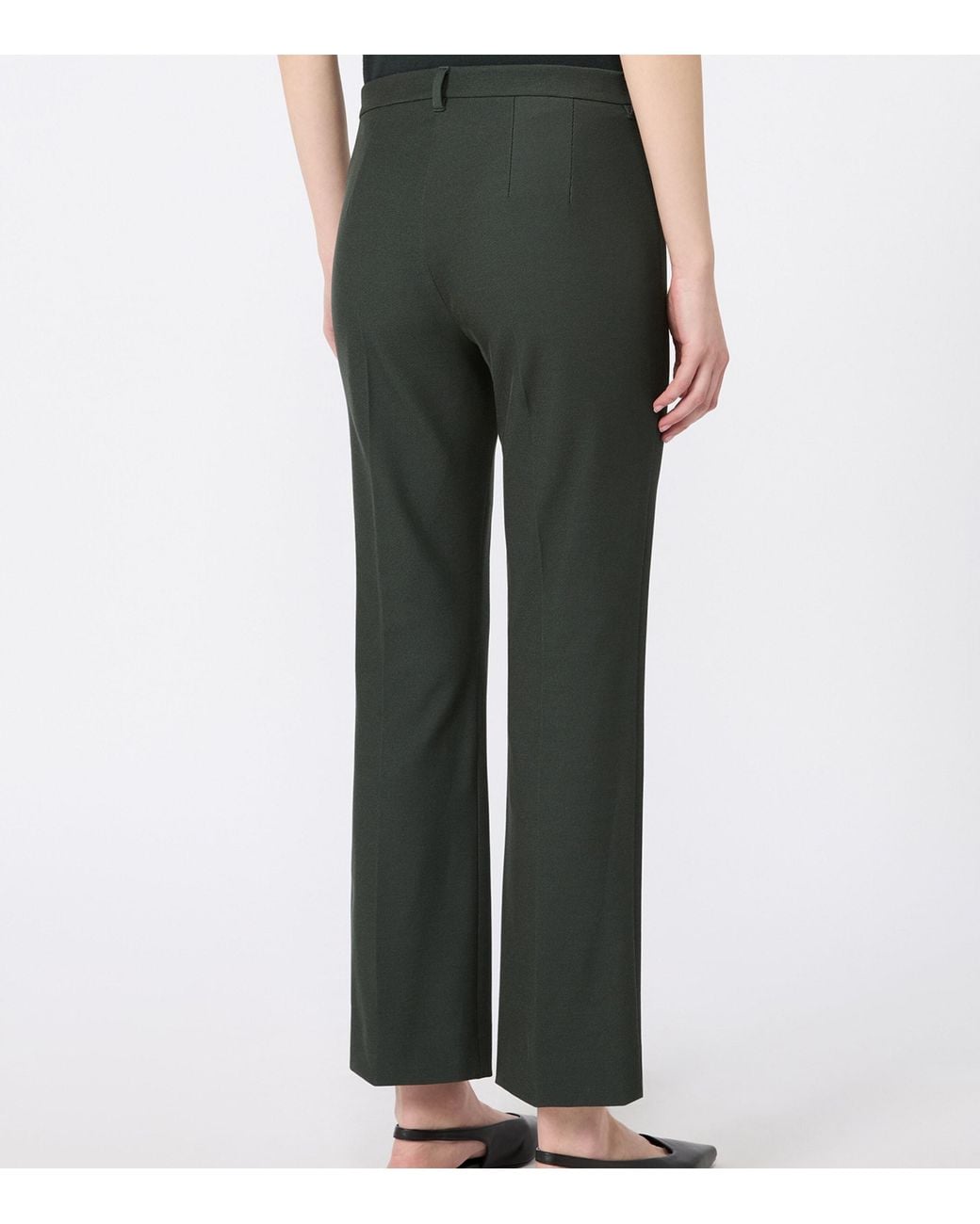 Max Mara Gray Cotton-Blend Flared Trousers