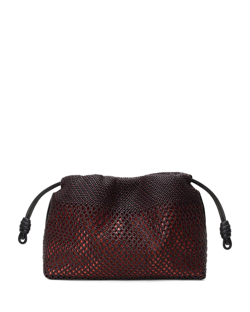 Loewe Brown Medium Woven Leather Flamenco Clutch Bag