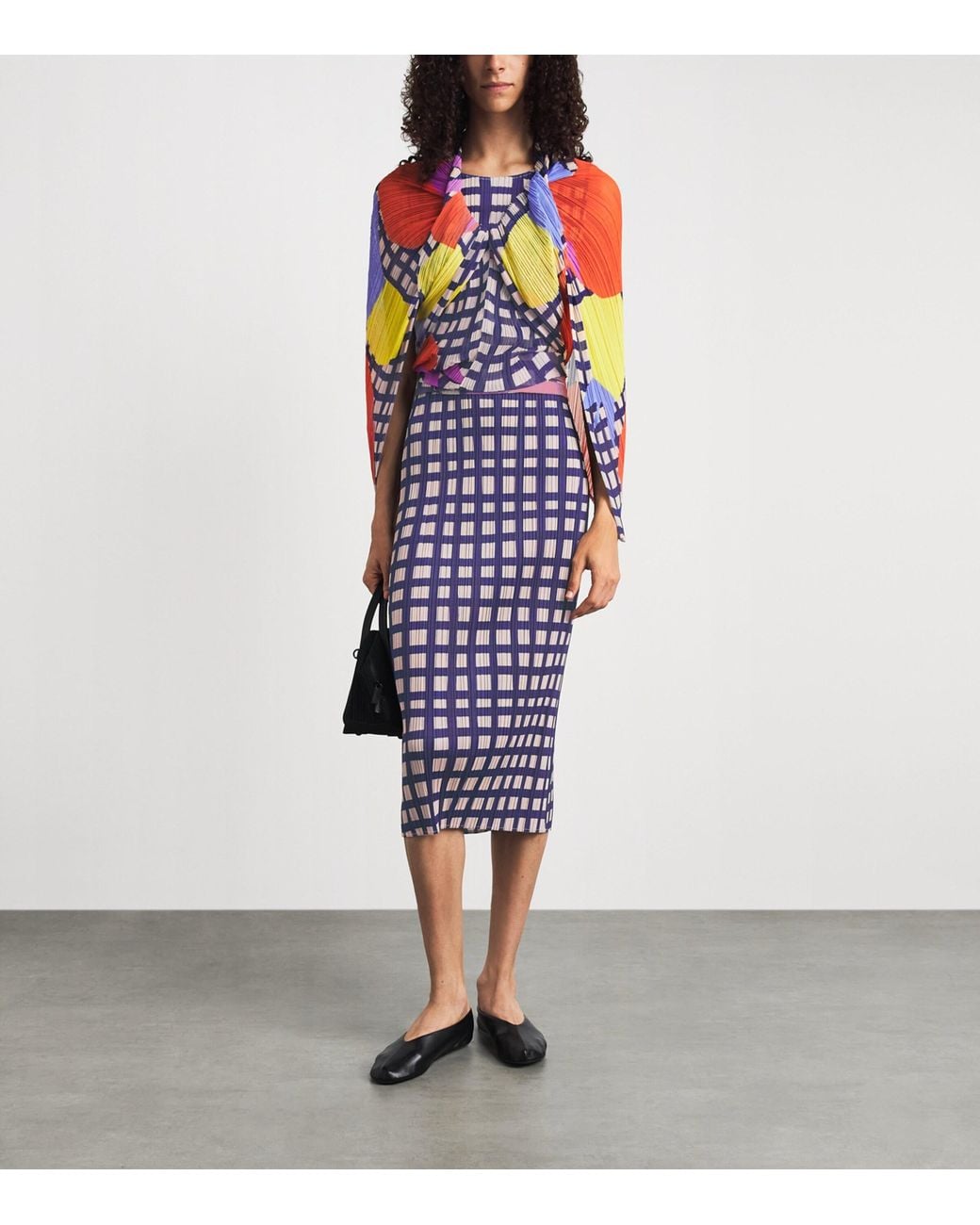Pleats Please Issey Miyake Purple Basket Midi Dress