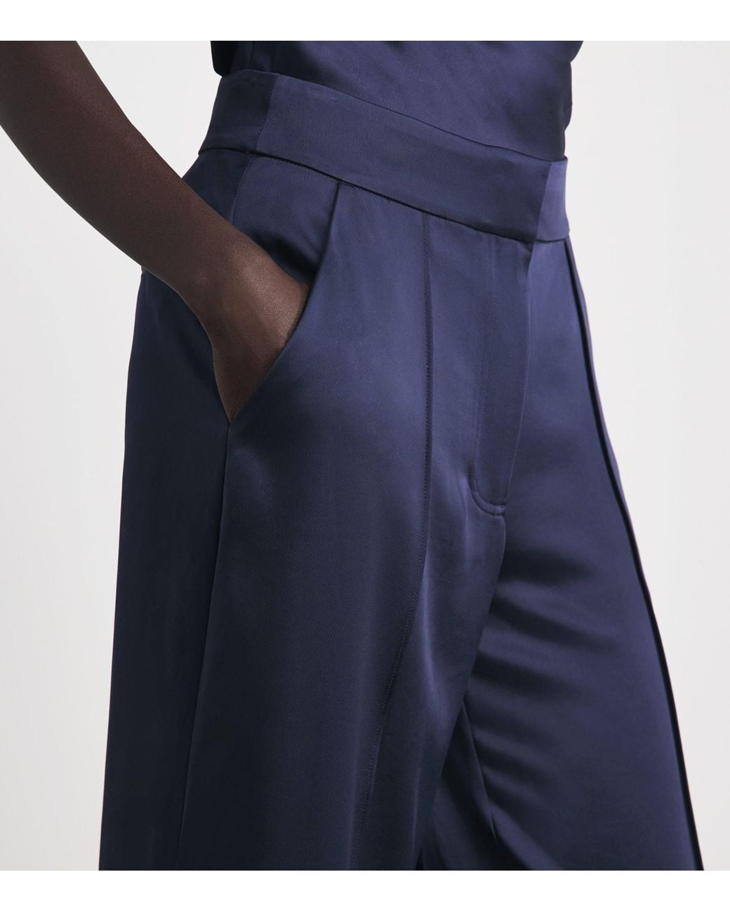 Jonathan Simkhai Blue Satin Kyra Trousers