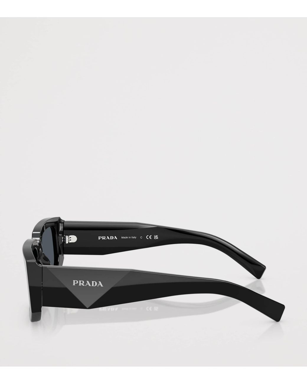 Prada Black Acetate Rectangular Sunglasses for men