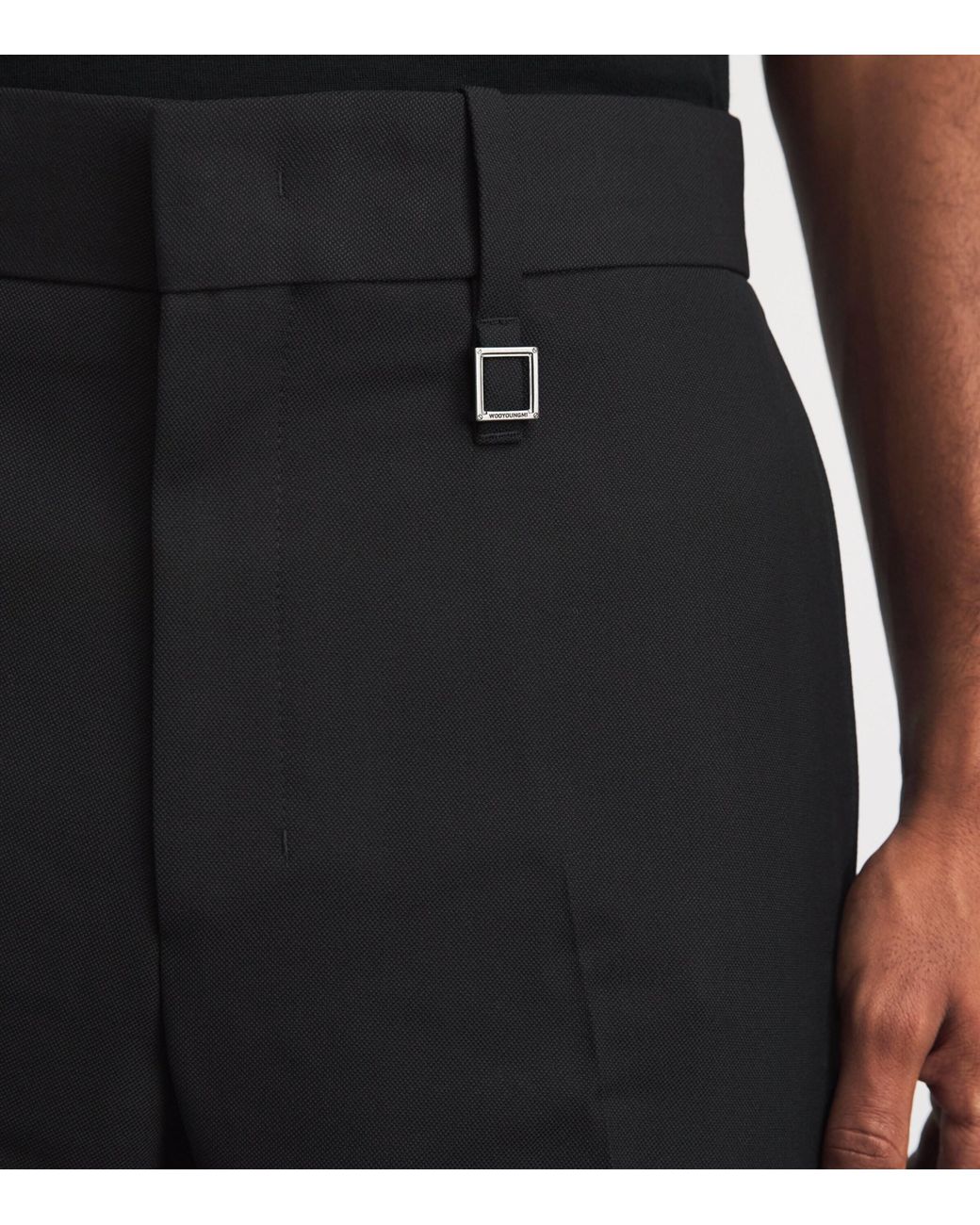 Wooyoungmi Black Wool Straight Trousers for men