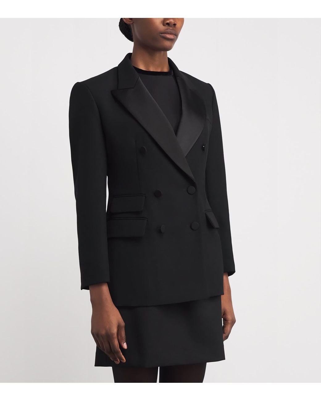 Sandro Black Satin-Collar Blazer