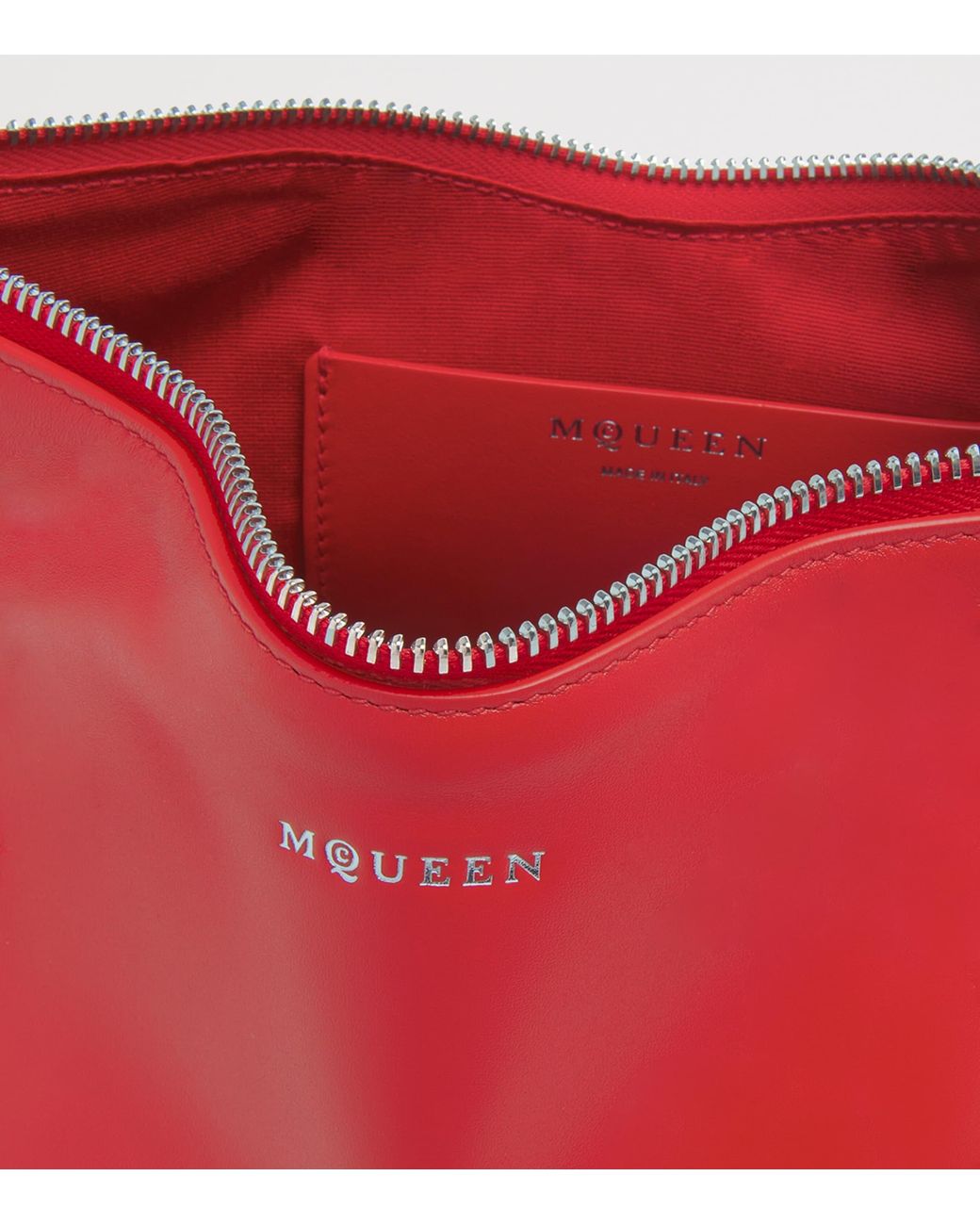 McQueen Red Leather Manta Clutch Bag