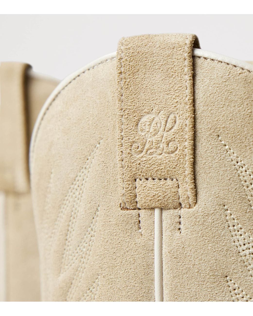 Ralph Lauren Natural Suede Chilton Cowboy Boots