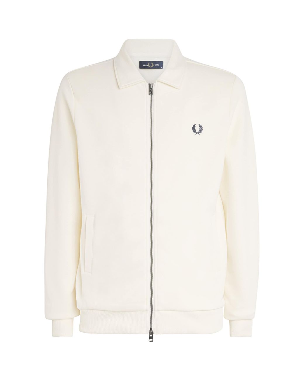 Fred Perry Logo Track Jacket in White for Men | Lyst