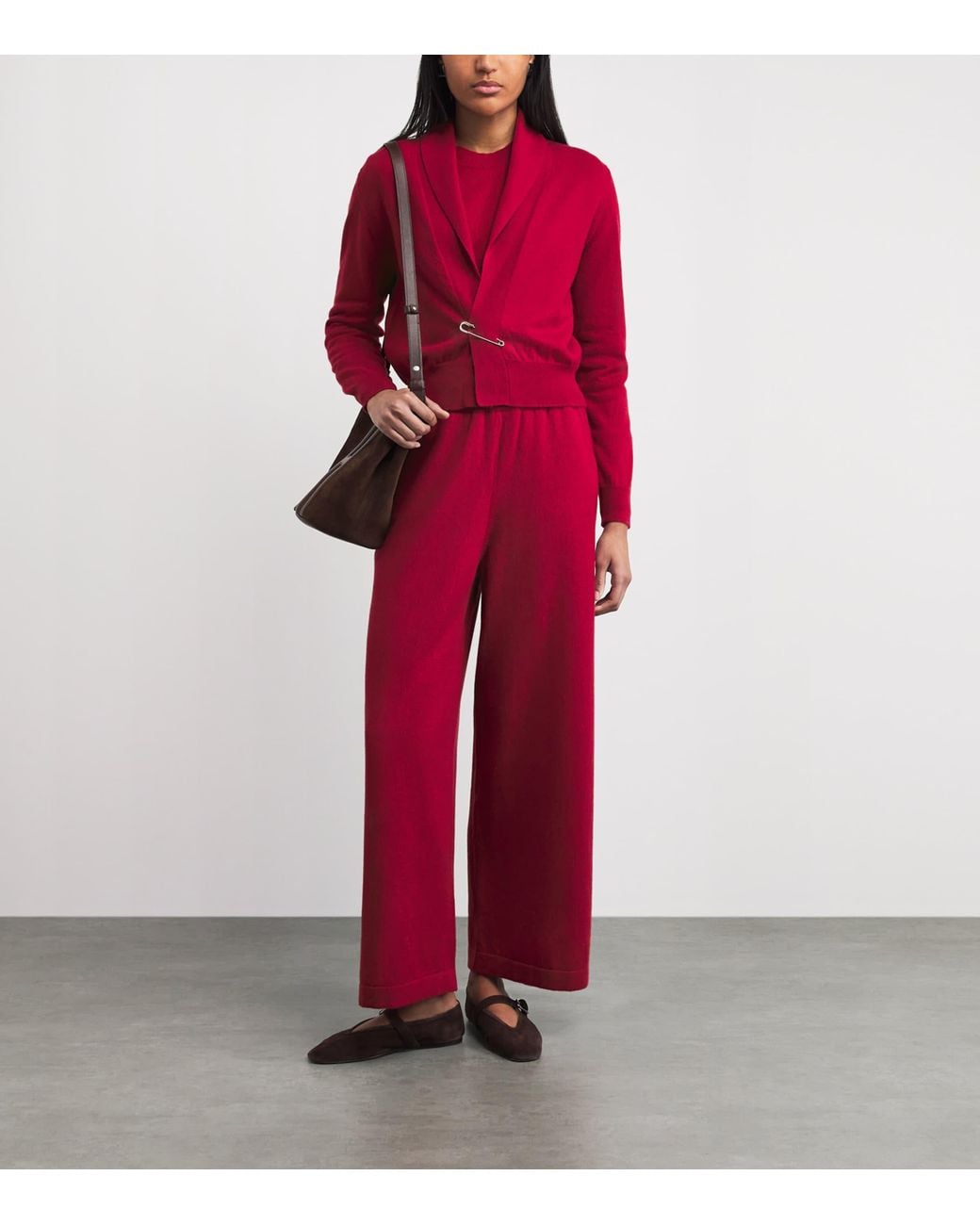 Johnstons Red Cashmere Crathie Cardigan