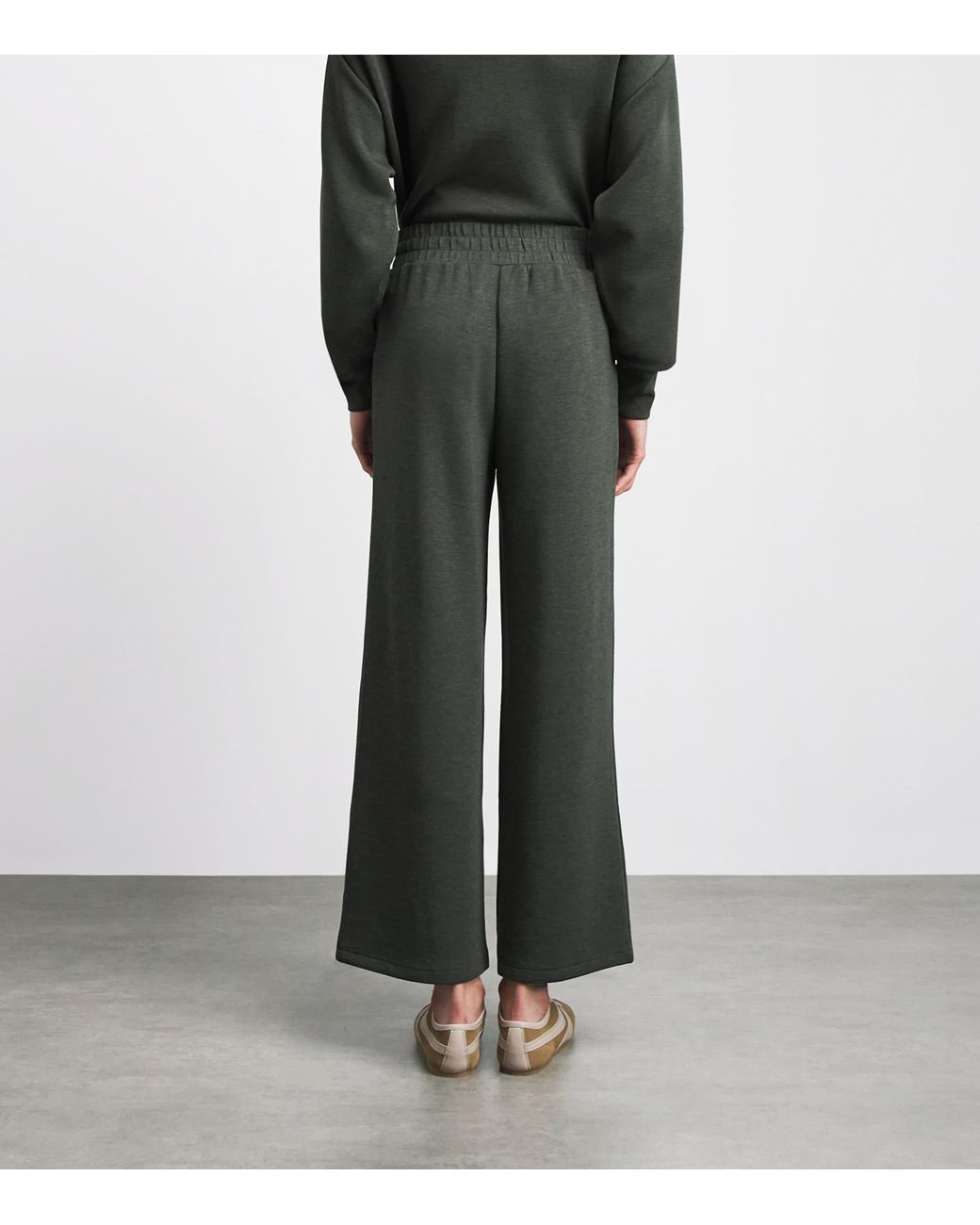 Varley Gray Doublesoft Wide-Leg Sweatpants