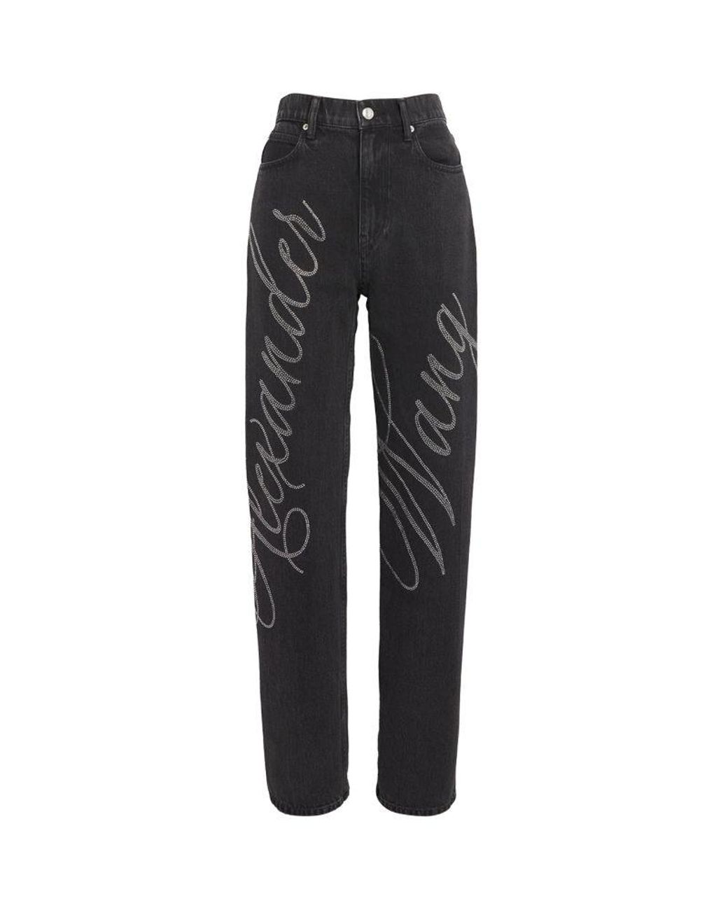 Alexander Wang Logo Embellished Jeans in Black Lyst UK