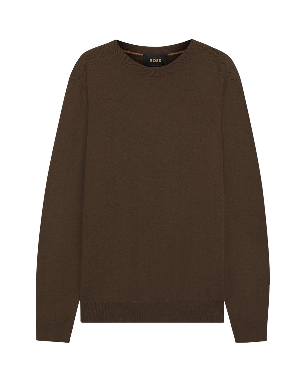 Boss Brown Wool-Silk-Cashmere Sweater for men