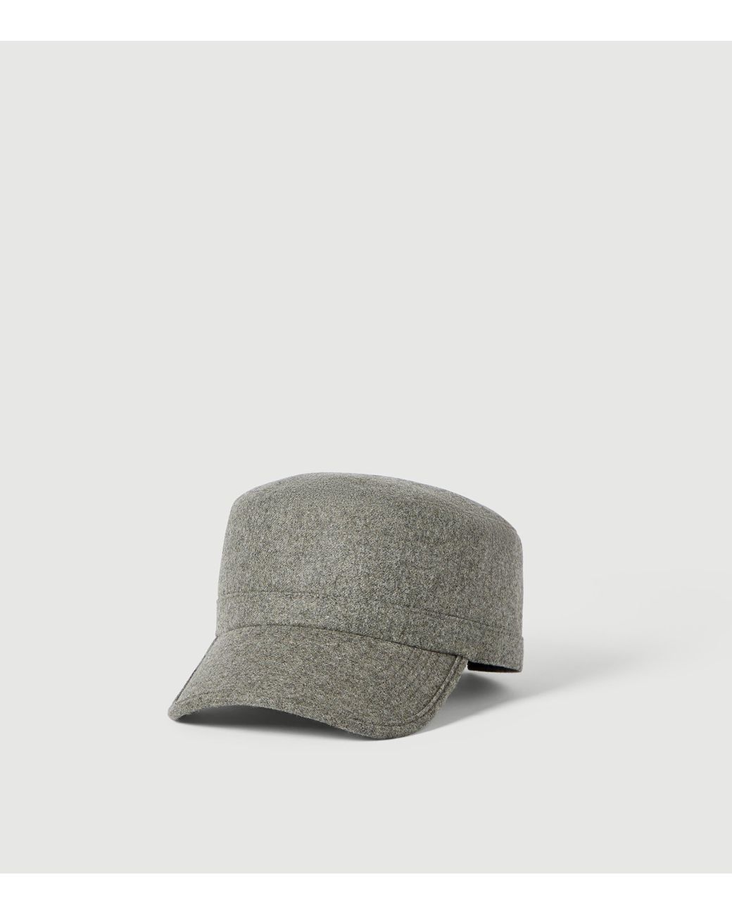 Brunello Cucinelli Gray Virgin Wool Field Cap for men