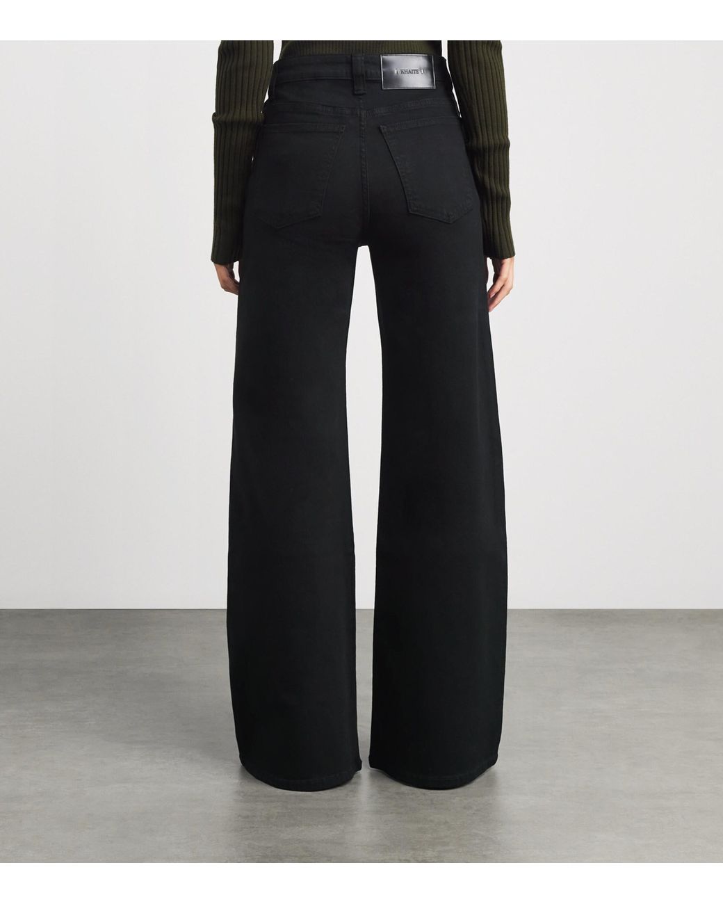 Khaite Black Dane Wide-Leg Jeans