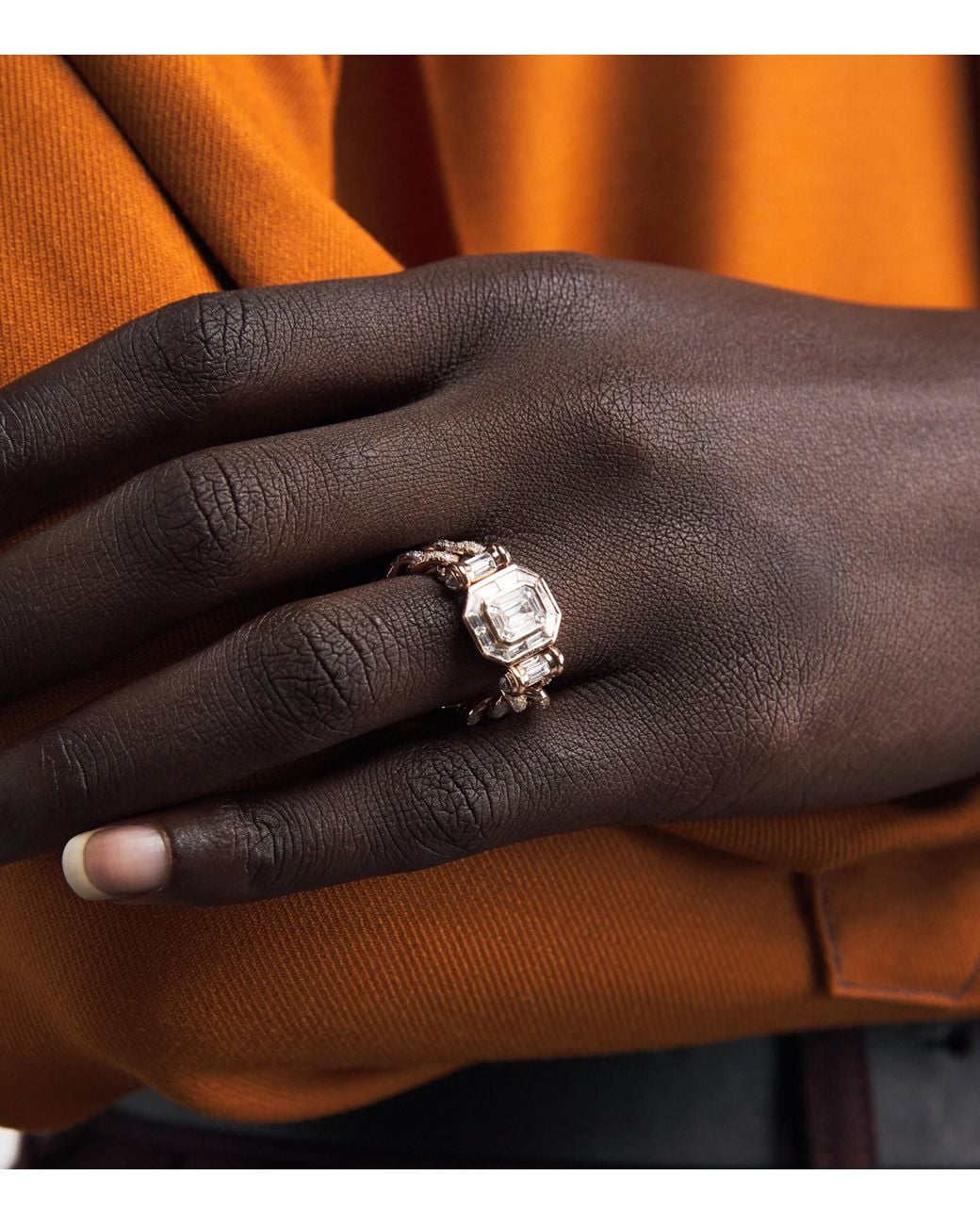 SHAY Pink And Diamond Pavé Link Ring