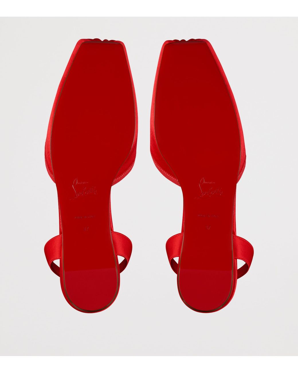 Christian Louboutin Red Cassia Lace-Up Satin Ballet Flats