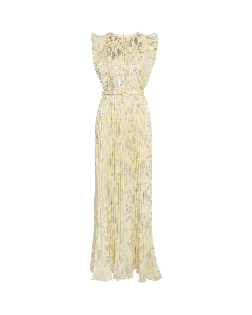 Floral Jacquard Self-Belt Maxi Dress main image 0