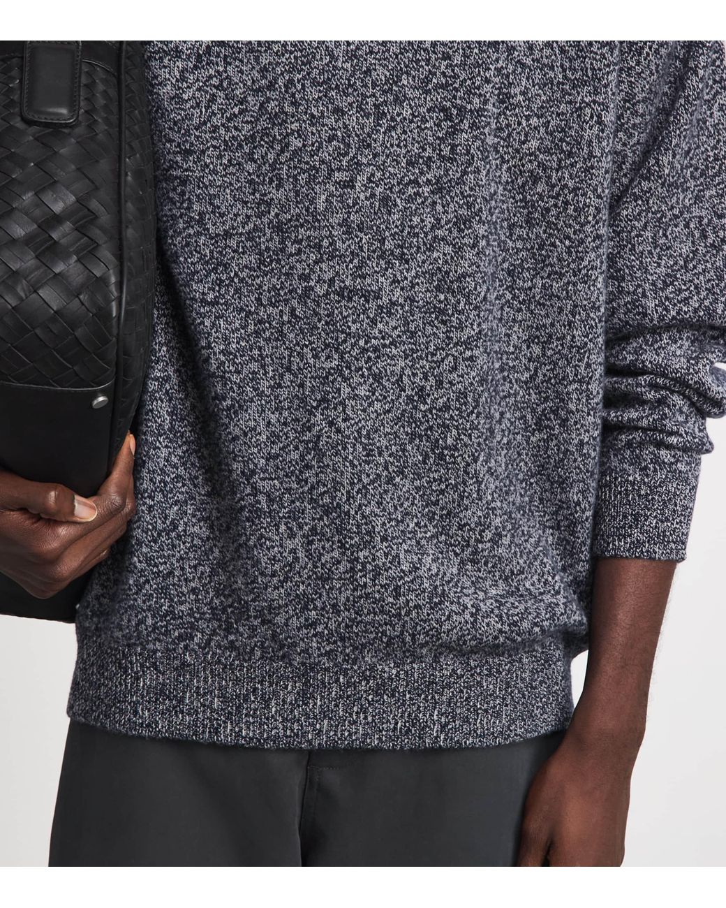 Johnstons Gray Cashmere Marl Sweater for men