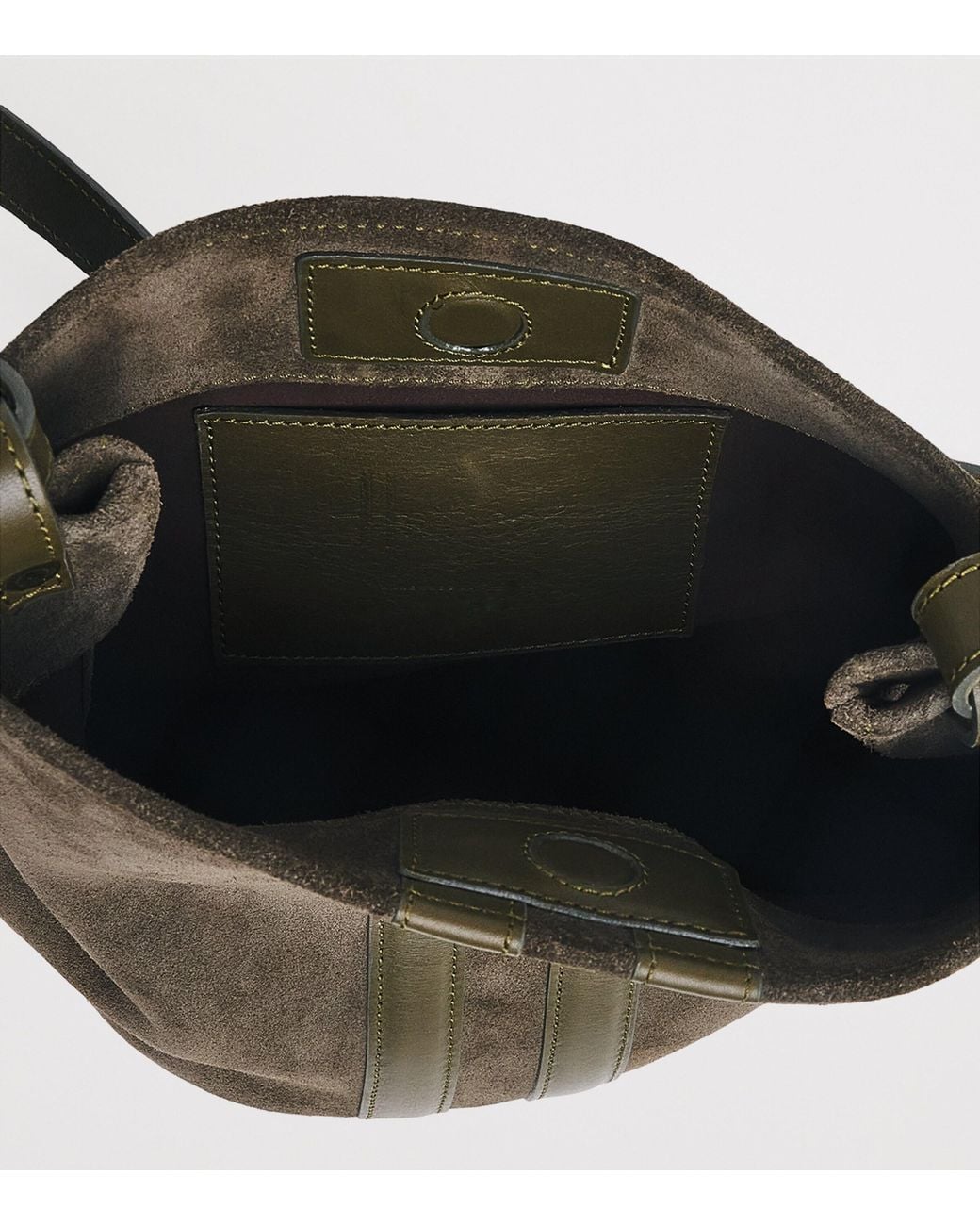 Harrods Green X Tusting Small Suede H Cross-Body Bag