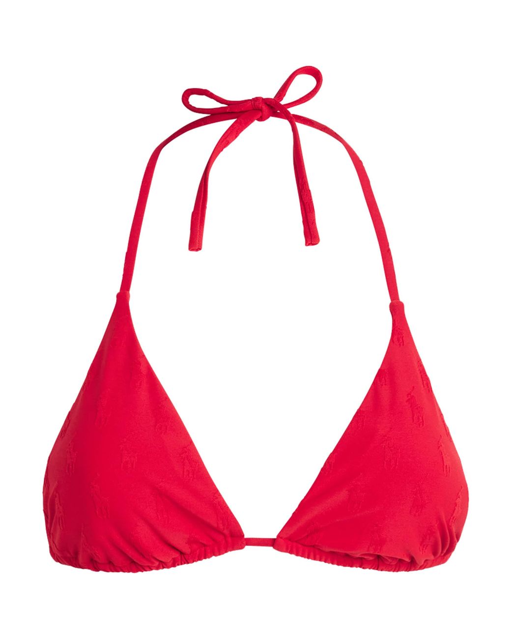 Polo Ralph Lauren Red Jacquard Bikini Top
