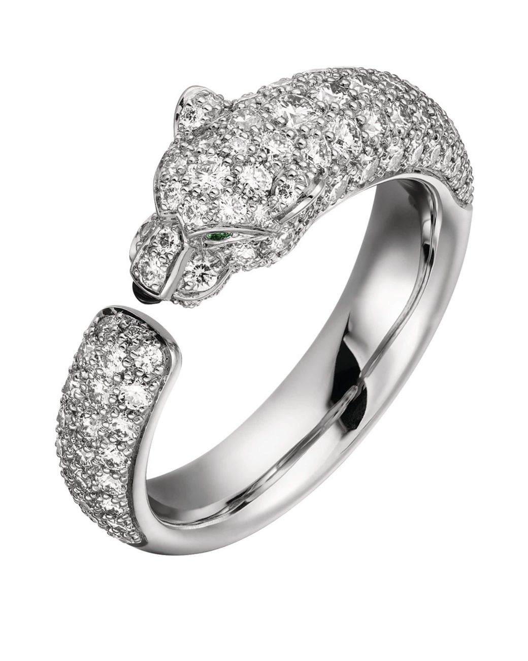 Cartier Metallic Diamond And Onyx Panthère De Ring
