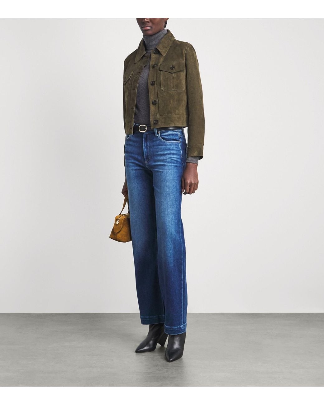 PAIGE Green Feyd Suede Jacket