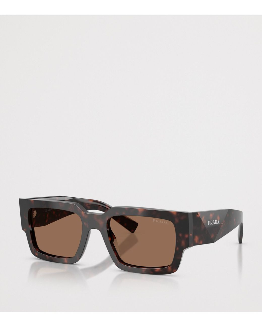 Prada Brown Acetate Rectangular Sunglasses for men