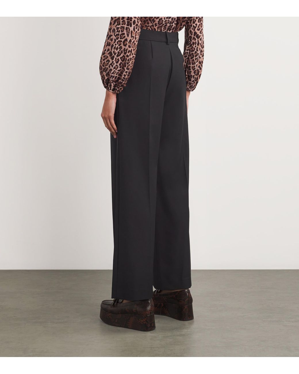 Maje Black Tailored High-Rise Trousers