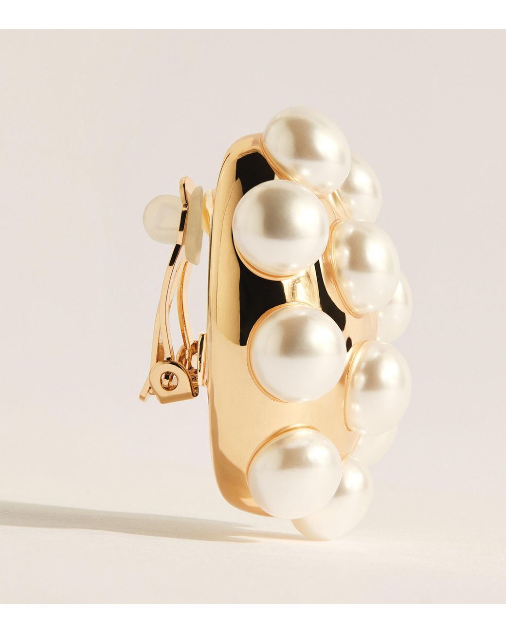 Carolina Herrera Natural Faux Pearl Stud Earrings