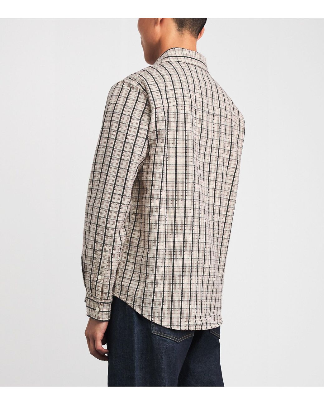 Wax London White Cotton Check Shelly Shirt for men