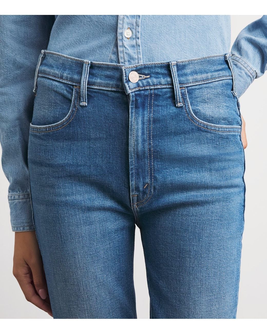 Mother Blue The Hustler Skimp Flared Jeans