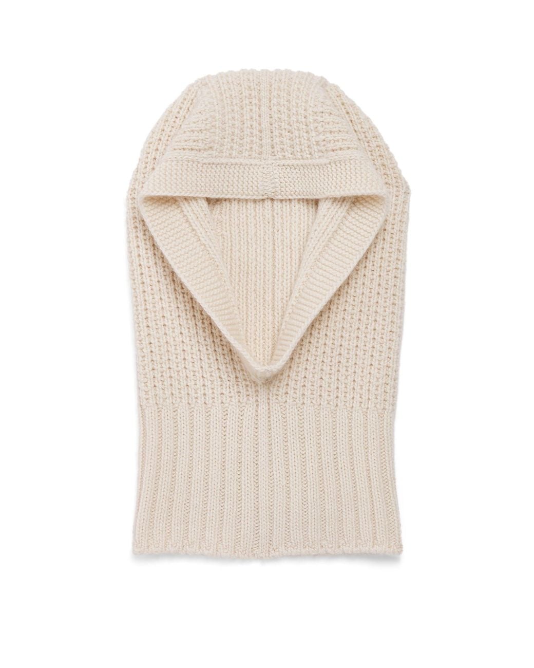 Johnstons White Cashmere Waffle-Stitch Hood