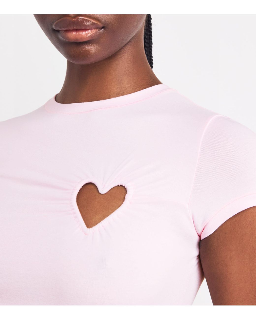 Skims Stretch-Cotton Heart Mini Dress in Pink | Lyst