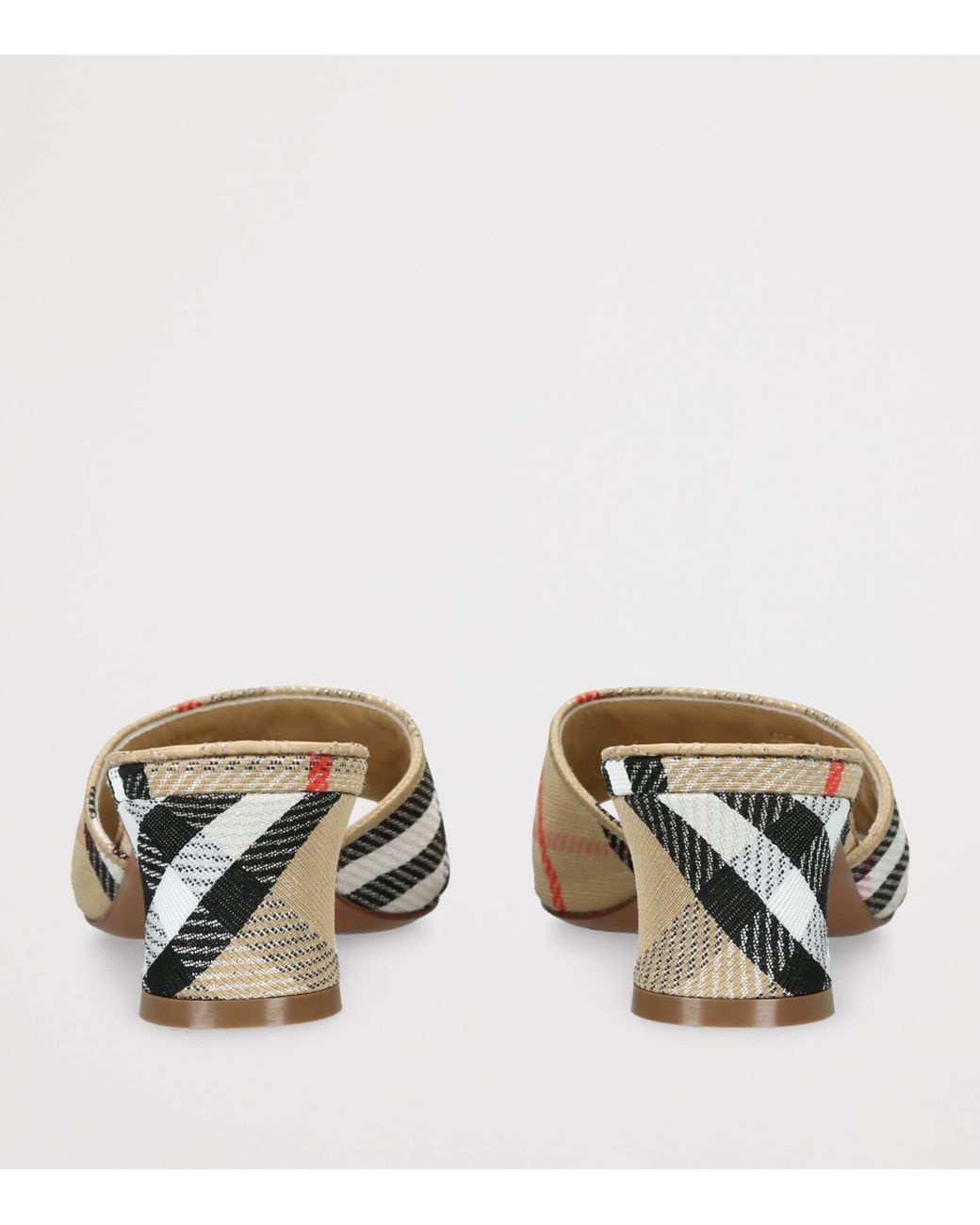 Burberry White Check Sloane Mules 45