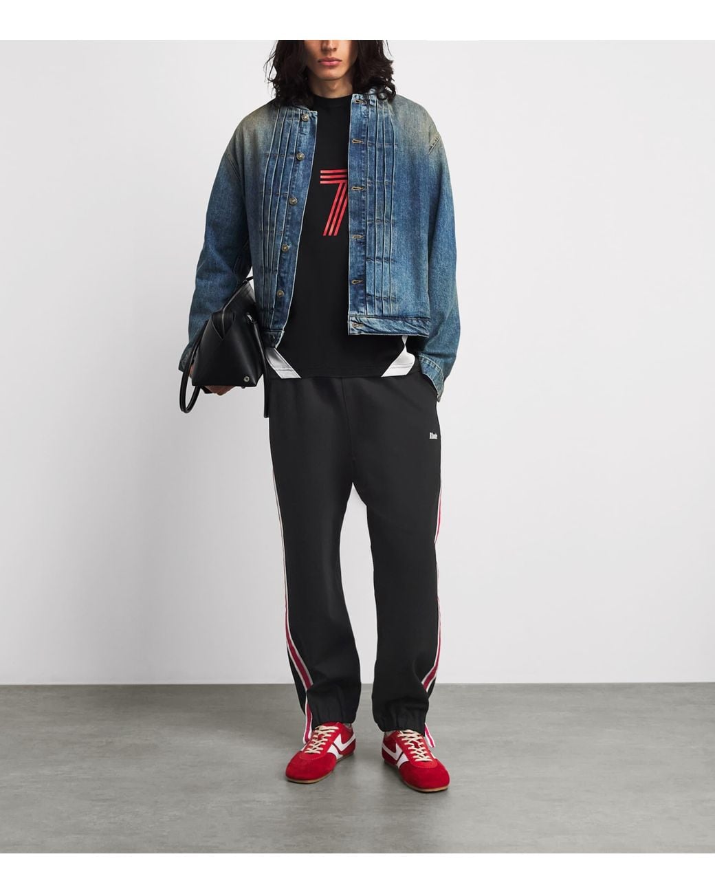 Rhude Black Cotton-Blend Hamptons Track Sweatpants for men