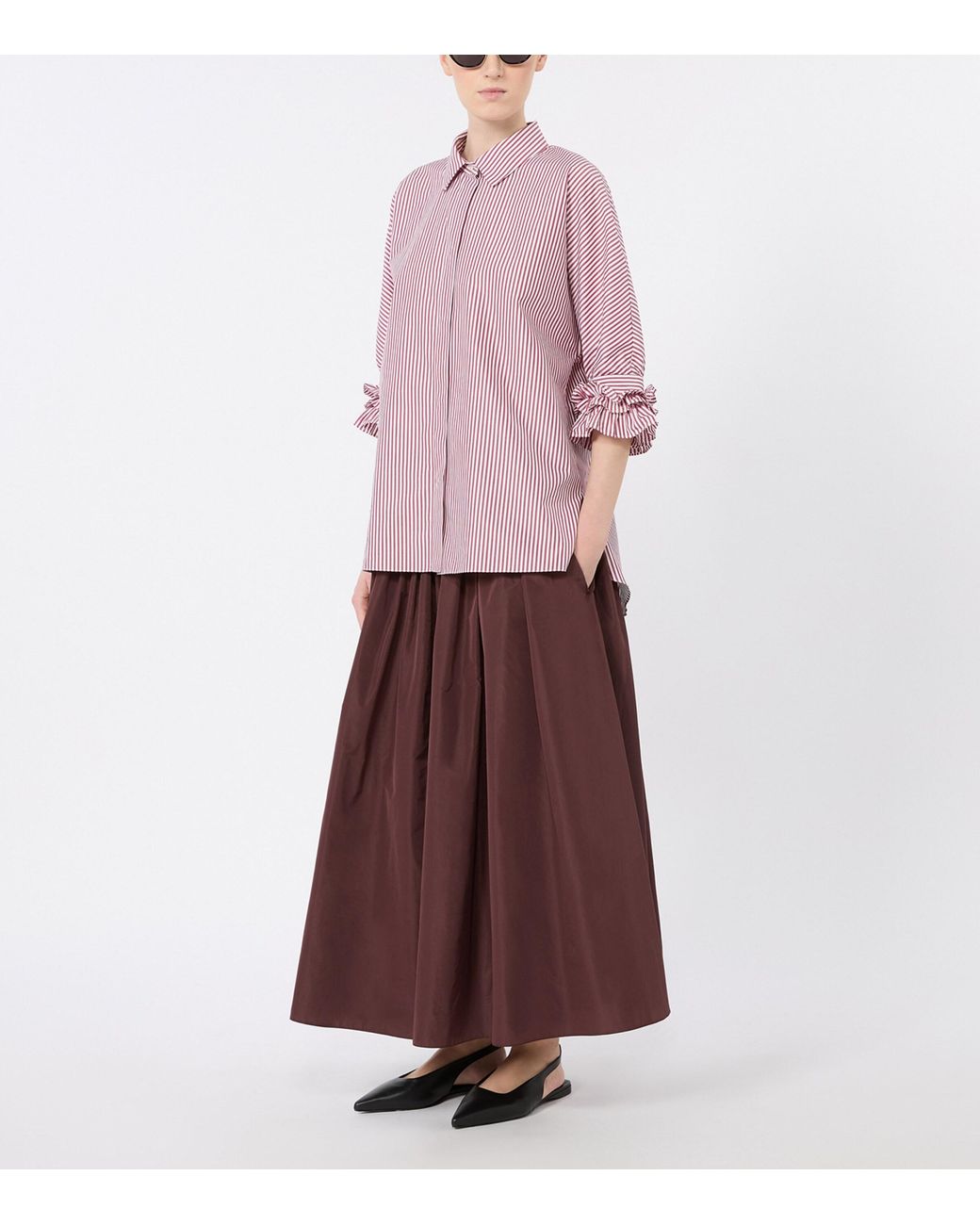 Max Mara Pink Poplin Stripe Shirt