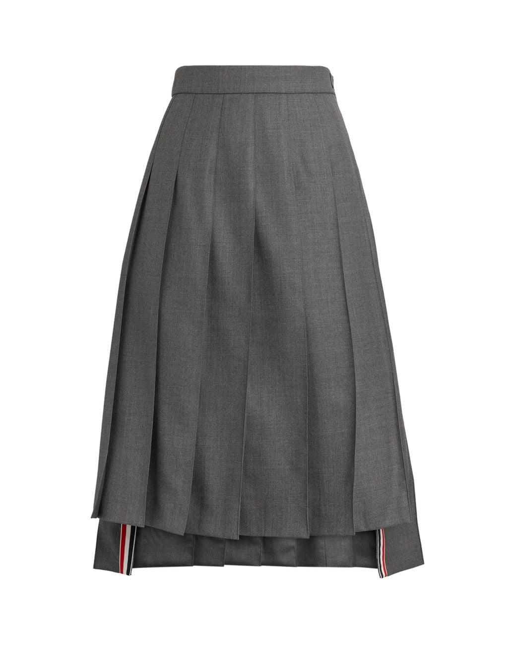 Thom Browne Gray Pleated Midi Skirt